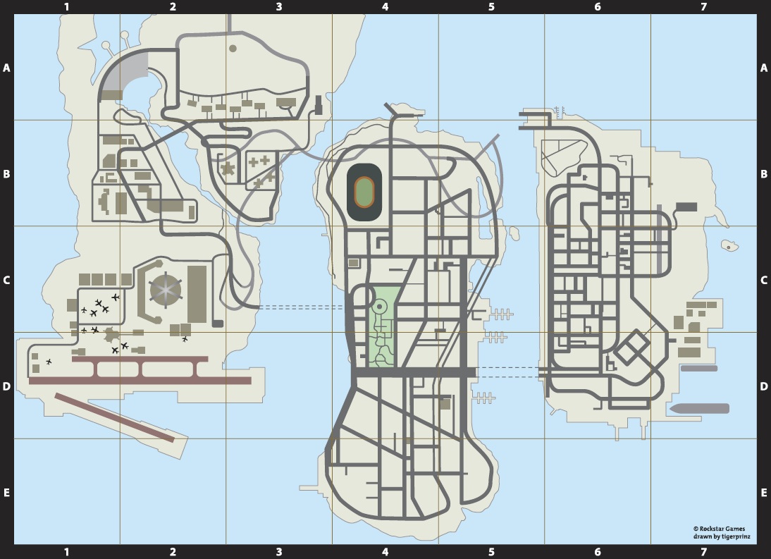 Grand Theft Auto III Hidden Packages Map: Shoreside Vale Map for